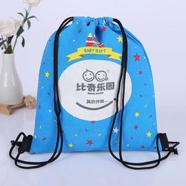 China Sacos de cordão azuis personalizados, cordão relativo à promoção pequeno dos esportes Sportpack fábrica