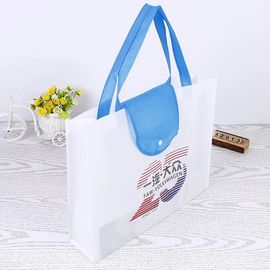 Dobrável recicle o saco de compras dobrável/sacos de mantimento de dobramento azuis