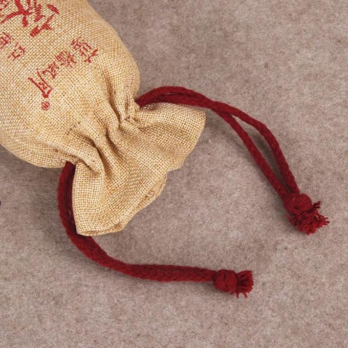 Sacos de cordão amarelos da lona/mini sacos de cordão personalizados do algodão
