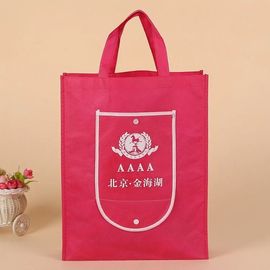 Os sacos de compras reusáveis vermelhos leves que se dobram nse personalizaram o logotipo